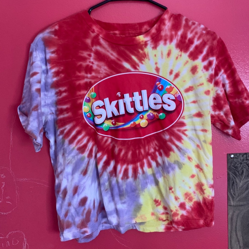 Tie Dye Skittles Crop Tee